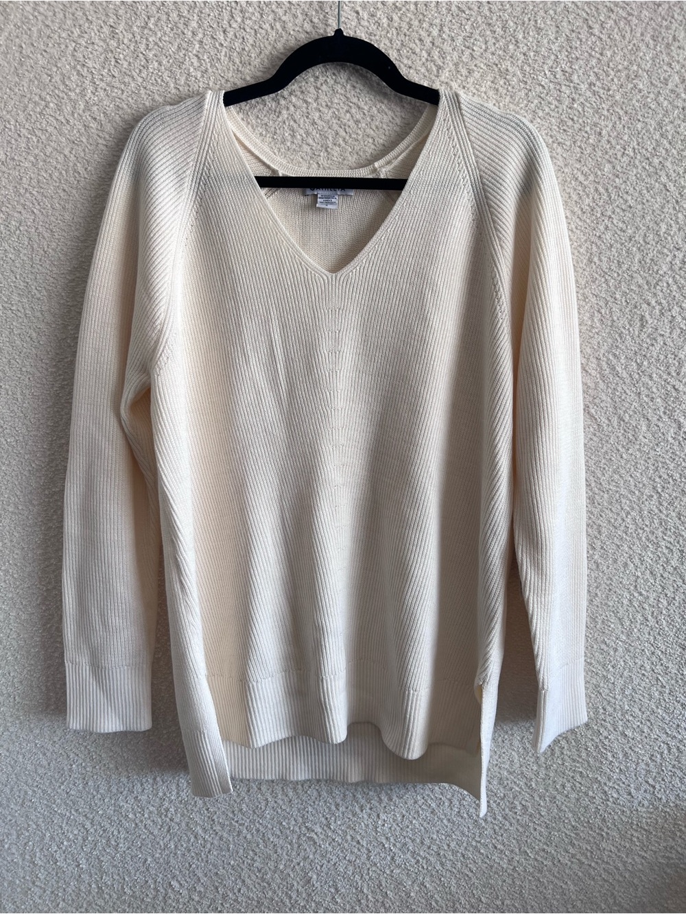 Athleta‎ NWT Women’s V Neck Hanover Sweater Ivory Size Large